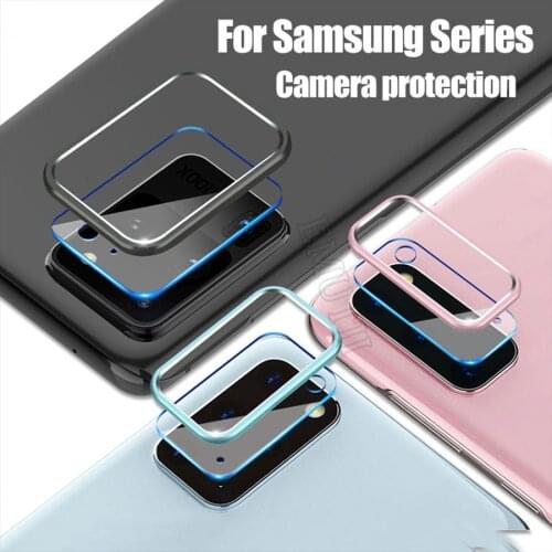 2 in1 Metal Ring Lens Protector For Samsung Note 20 Ultra Tempered Glass Galaxy S21 S20 Plus Camera Len Film Note 10 S10 S20 FE