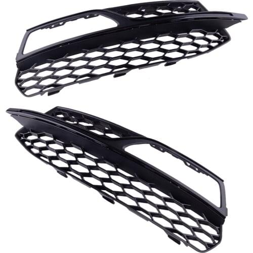 1 Pair Bumper Lower Honeycomb Fog Light Lamp Grille Cover 8V3807681G 8V3807682G Fit for Audi A3 S3 S-Line 2013 2014 2015 2016