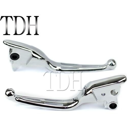 1 Pair Chrome Motorcycle Aluminum 3 Slot Wide Blade Ergonomic Brake Clutch Levers For Harley Touring Clutch Cables 2008-2013