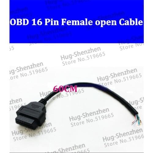 10pcs/lot OBD2 OBD-II Opening Cable 16 Pin Female Extension Connector Diagnostic Extender 60CM
