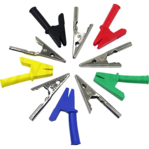 10pcs P2002 Alligator Clips Testing tool with 4mm socket for banana plug or welding Cable Connectors Terminals Wire Accessories