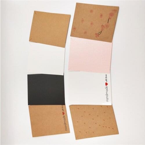 100Pcs/Lot 10x8cm Square Shape Paper Card Necklace Jewelry Display Card Multi Options Print Handmade Love Plum Flower Wild Goose