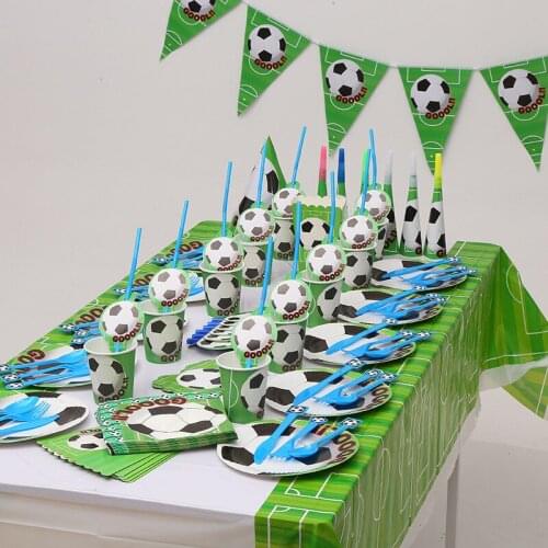 127pcs/lot Party Soccer Football theme Kids Favor Boys Happy Birthday Party Decoration Paper Plate Baby Shower Party Supplies