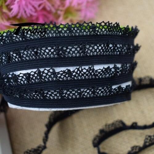 #1658 Mesh Pure Black Color Elastic Bands 8 Yards/Lot Adorn Baby Cloth Skirt DIY Accessory Underwear Handmade Hairbands