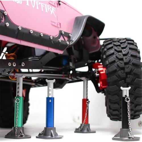 2pcs/set Simple Full Metal Adjustable Height Jack Stand High Simulation Repair Tool for SCX10/ 90046/D9 RC Car Accessories