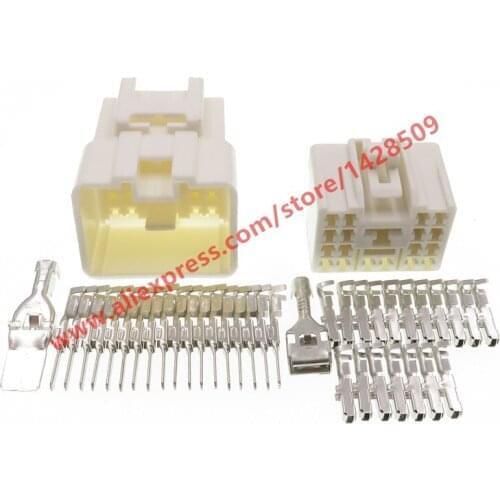 20 Sets 19 Pin Auto Car Electric Connector Wire Cable Female Male Plug 7282-1194 7283-1194