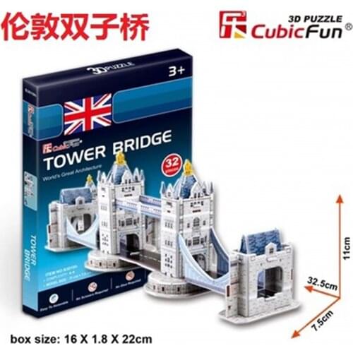 3D Puzzles London tower bridge Paper Model DIY Creative gift Children Educational toys hot Mini world architectural T7