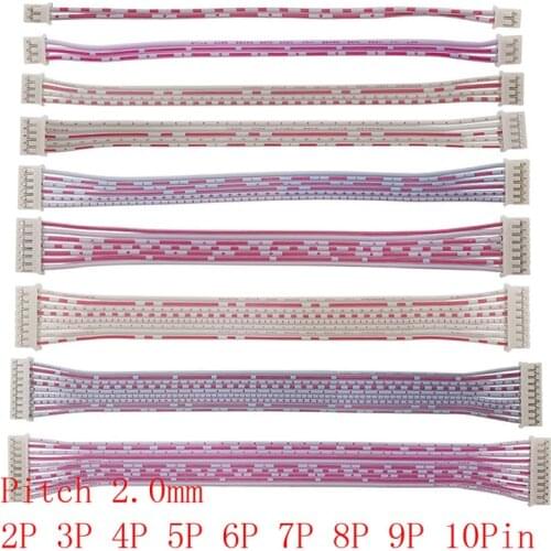 5/10Pcs Red White Micro JST PH 2.0 mm Connector 2P 3P 4P 5P 6P 7P 8P 9P 10 Pin Female to Female Terminal with Cable Wire 20CM