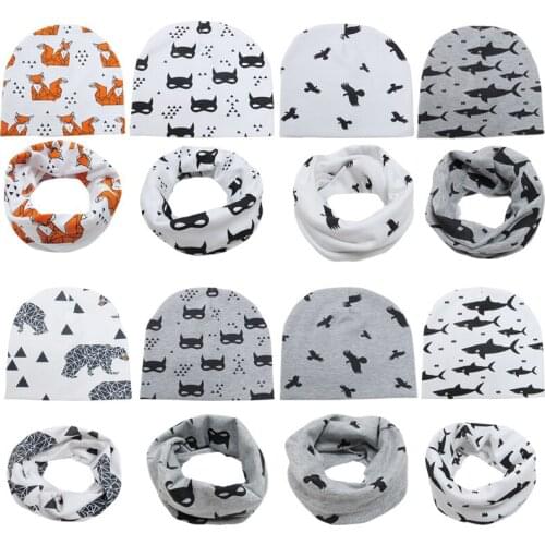 9 Types Baby Cap Set Toddler Childrens Beanie Head Dome Accessories Collar Scarf Small Star Hat Infant Cotton Cap NTY0067