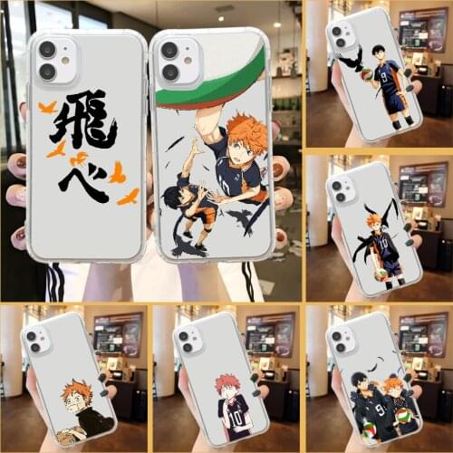 Haikyuu Anime Phone Case For iphone 5 5s se 2 6 6s 7 8 12 mini plus X XS XR 11 PRO MAX transparent 3D Etui tpu waterproof