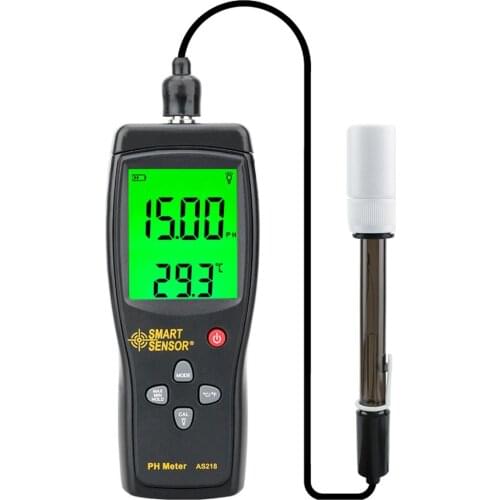 Smart Sensor AS218 Digital PH Meter 0.00 ~ 14.00pH Soil PH Tester Water PH Acidity LCD Display Liquid PH Meter