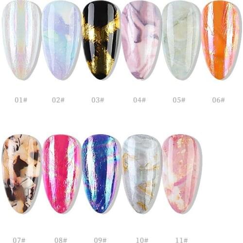 11 Styles Nail Foils Marble Pattern Nail Stickers Nail Art Transfer Foil Sticker Pink Starry Sky Paper for Nailart Decorations