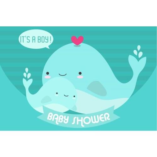 Birthday Backdrop Green Shark Baby Shower Photography Background Holiday Celebration Photo Booth Studio Decor