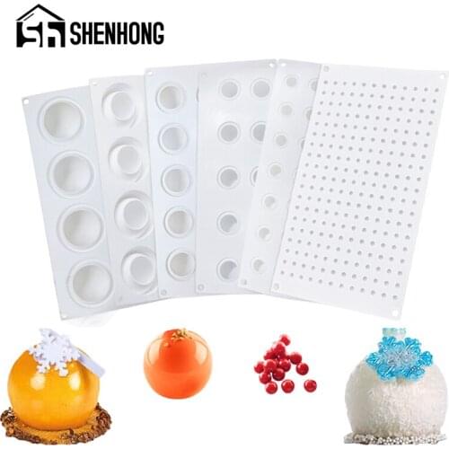 SHENHONG Multiple Spherical-Shaped 3d Silicone Mold Baking Tools For Mousse Muffin Pan Cake Decorating Supplies Dessert Form