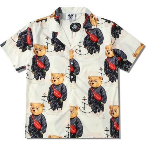 Cute 3d Animals Print Short Sleeve Hawaiian Shirt Men Summer Street Fashion Hip Hop Button Shirt Unisex Beach Casual Party Tops