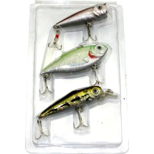 HENGJIA 32G Combination Boxed Bait Popper Minnow VIB Three Sets With A Box
