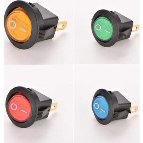1pc Round Black SPST ON-OFF LED Lamp Dash Light Dot Rocker Car Boat Switch 12V 16A Snap