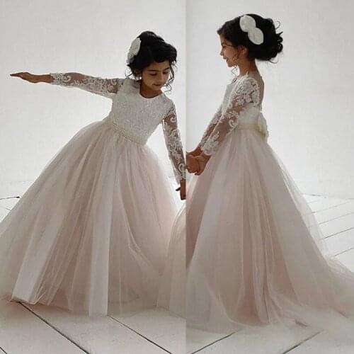 Lace Flower Girls Dresses For Wedding First Communion Dresses Party Prom Princess Gown Pageant Dresses