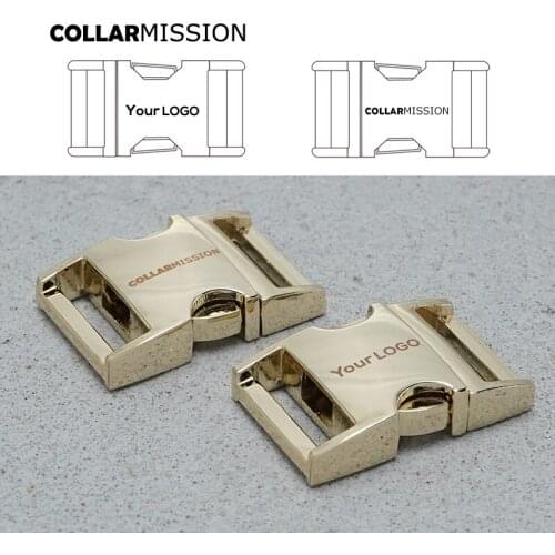 Metal engraved side release curved buckles durable hardware strong security lock puppy cat collars diy parts Zinc Alloy CK20J02