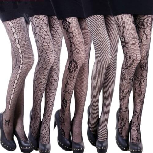 Fashion Womens Tights Beauty Skinny Bas Sexy Tease Stocking Cute Womens Tattoo Fishnet Candy Pantyhose Girl Stockings