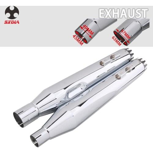 Motorcycle 2 Pcs 4"Exhaust Pipes Megaphone For Harley Touring Models Road King Glide Bagger Ultra Classtic 2017 2018 2019