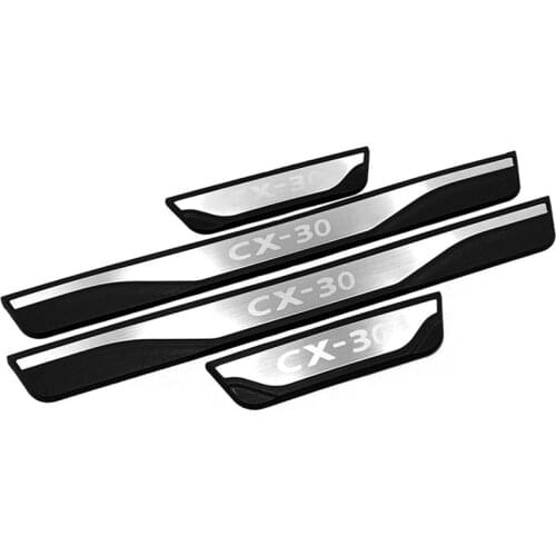 Car Door Sill Cover Accessories for Mazda Cx-30 Cx30 Car Stainless Steel Scuff Pedal Protector Styling Sticker 2019 2020