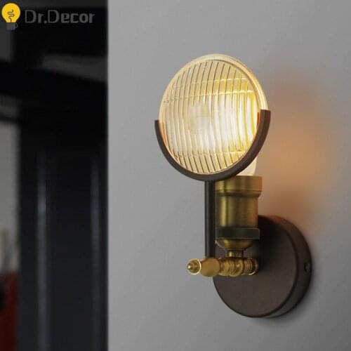 Nordic Industrial Decor Wall Lamp Vintage Gold LED Wall Light Living Room Stair Aisle Bedside Lamp Vanity Mirror Lights Fixtures