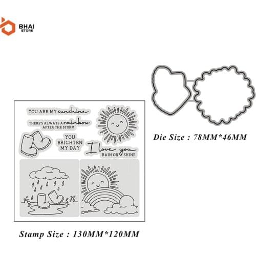 2021 New Arrivals Sunny and Rainy Metal Cutting Dies and Stamps for DIY Scrapbooking Photo Album Decorative Embossing DIY Paper