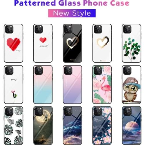 Painted glass case for IPHONE12 12PRO 11 11PRO XS XR XSMAX anti-fall protective cover IPHONE 12promax 6 6S 7 8PLUS phone case