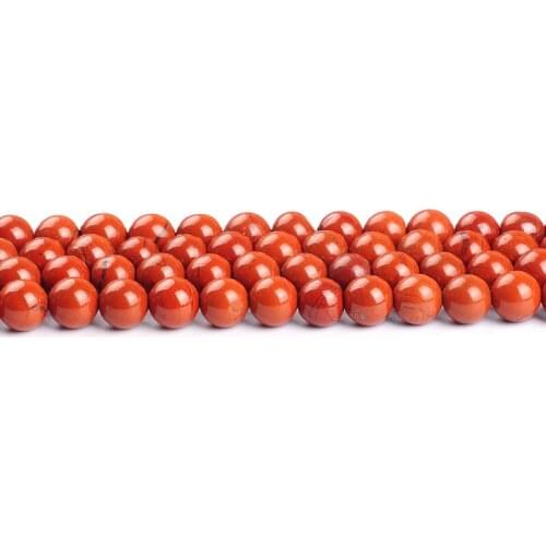 Wholesale Natural Stone Red Jaspers Round Beads 15" Strand 4 /6/8/10/12MM Pick Size For Jewelry Making
