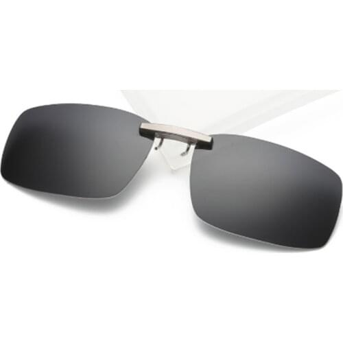 Rectangle Polarized Clip-on Prescription Sunglasses Eyeglass Lenses 57mm Glasses Driving Fishing Outdoor Sport Women Men