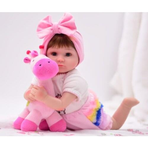 Wholesale Latest new 40cm Silicone Reborn Boneca Realistic Fashion Baby Dolls For Princess Children Birthday Gift new year toys