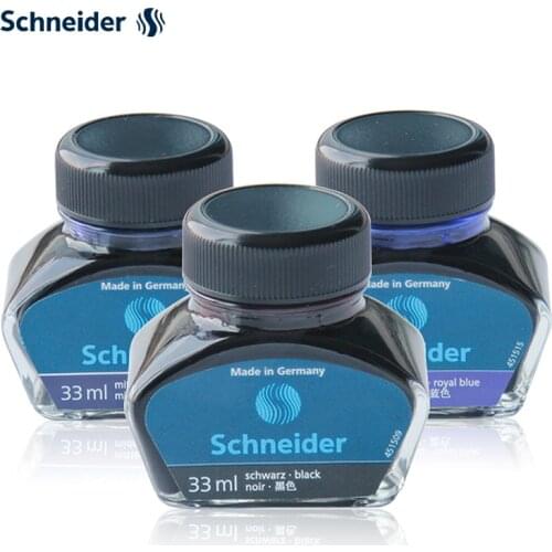 Schneider 33ml Fountain Pen Bottle Ink for All Fountain Pens Non-Carbon Smooth Ink Jar Writing Refill School Office Stationery