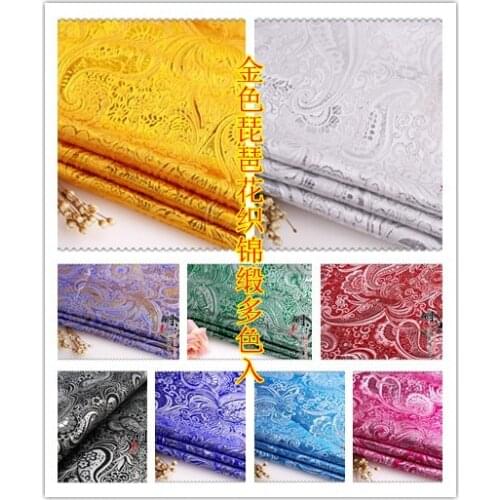 Paisley Silk cloth costume dress COS stage clothing / gold brocade cloth white flower pipa