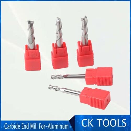 Discount 5pcs 2F Double Flute HRC50 Tungsten solid carbide 1 -12mm NANO Coated CNC Router aluminum Steel End Mill milling cutter