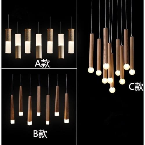 Modern led pendant lighting fixtures kitchen dining room hang lights vintage led pendant lamp wood with acrylic shade 110V 220V