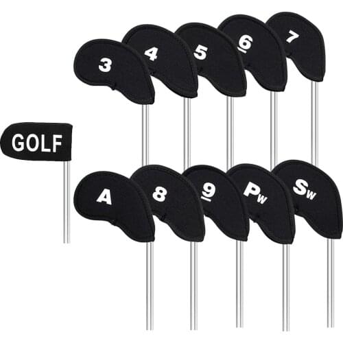 EnHua 9Pcs/Pack New Meshy Golf Iron Covers Set Golf Club Head Cover Fit Most Irons