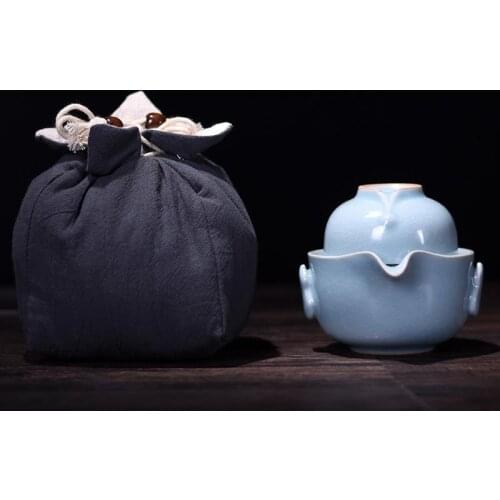 Traditional Ceramics Tea Set With Teapot Kettle Teacup Porcelain Portable Chinese Kung Fu Travel Tea Set With Bag Birthday Gift