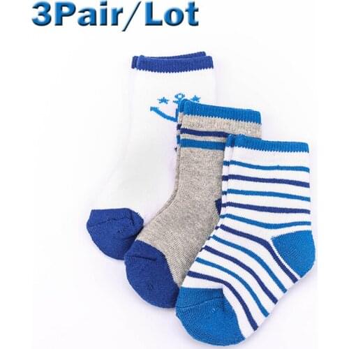 High Quality 3Pair/Lot Baby Children Socks Cute Cartoon Cat Antiskid Sock Suitable 1-7 Year Baby Boys Girls Socks 100% Cotton