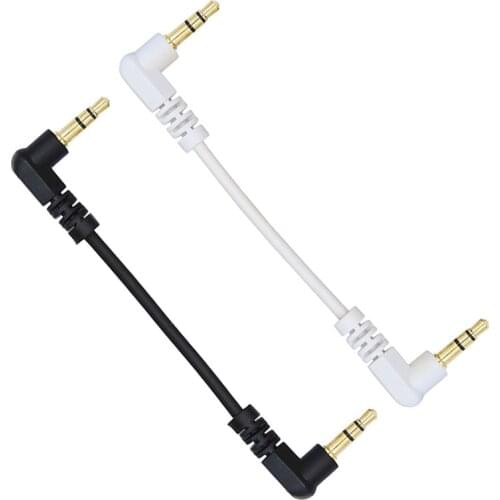 10cm 3.5mm AUX Short Cable Male to Stero Audio Cable 90 Degree Right Angled 3 Pole Gold Plated for Car MP3/MP4 Audio Cable