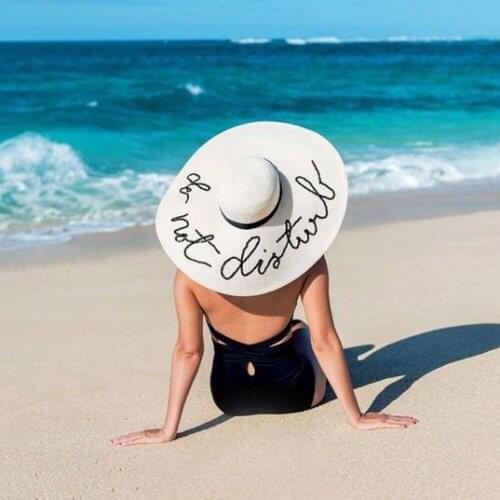 New Summer Sequin Letter Wide Brim Womens Sun Hats Chapeau Femme Beach Panama Vacation Girls Straw Hat For Women Chapeu Feminino