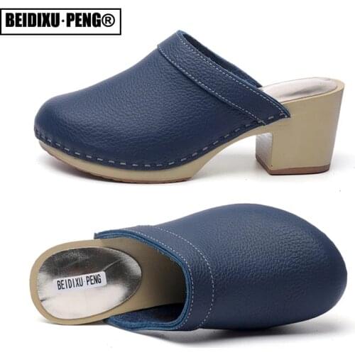 Femme Platform Wedge Heels Slip On Outdoor Mujer Sandal Cow Suede Casual Shoes Summer Slippers Womens Pumps Corium Mules Shoes