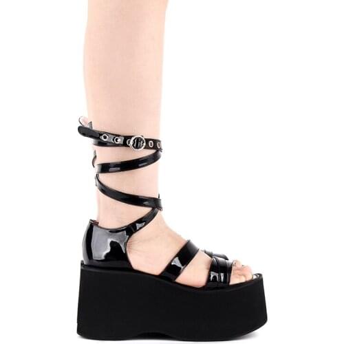 Angelic imprint woman mori girl lolita cosplay rivet punk shoes women princess summer sandals lady high heel pumps 33-47 6003