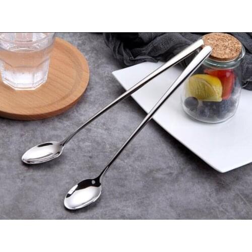 1PC 22.2cm Long Handled 304 Stainless Steel Coffee Spoon Ice Cream Dessert Tea Spoon For Picnic Kitchen Accessories PM 022