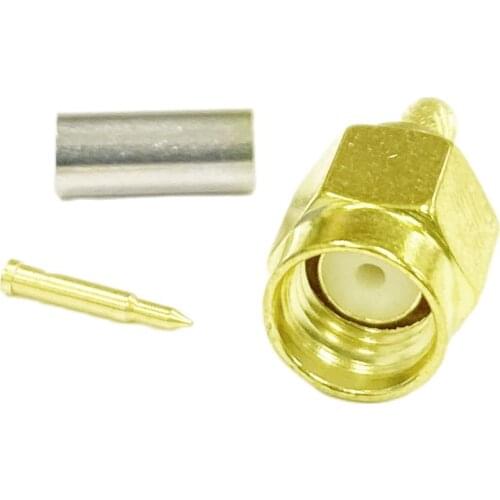 10pcs New SMA Male plug RF Connector crimp For RG316 RG174 Cable Wholesale price Wire Terminal goldplated