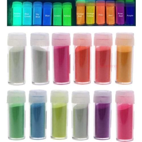12 Color Super Bright Luminous Face Paint Epoxy Resin Pigment Kit UV Body Paint Crystal Mold Soap Making Drop Shipping