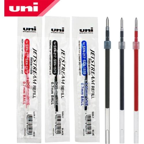 12 Pcs/Lot Mitsubishi Uni SXR-7 Jetstream Series Smooth Ballpoint Pen Refill 0.7mm For SXN-217 Gel Pens