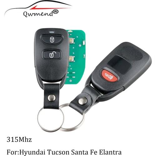 2Buttons + Panic Car Remote Key for Hyundai Tucson Santa Fe Elantra 2005 2006 2007 2008 2009 2010 2011 Car Key 315mhz