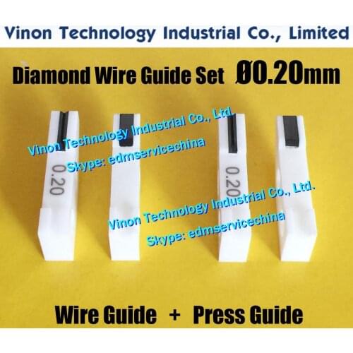 2pcs) 0.20mm Set of Diamond Wire Guides 20EC080A406+20EC080A409 for Makino series Wire Hold Guide 20EC390A401 -Z1,20EC.080A.406