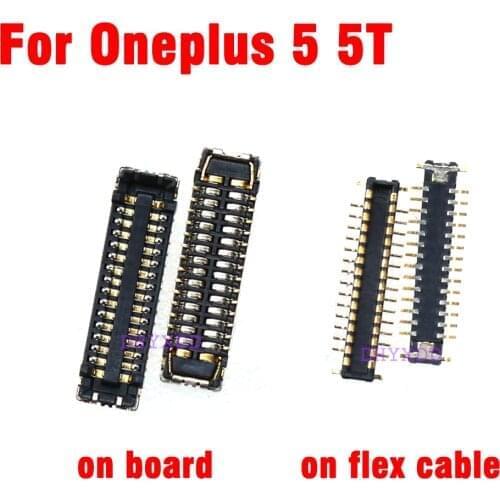 2pcs USB Charging Dock Port FPC Connector on Mainboard/Cable Replacement for Oneplus 5 5T 1+5 1+5T A5000 A5010